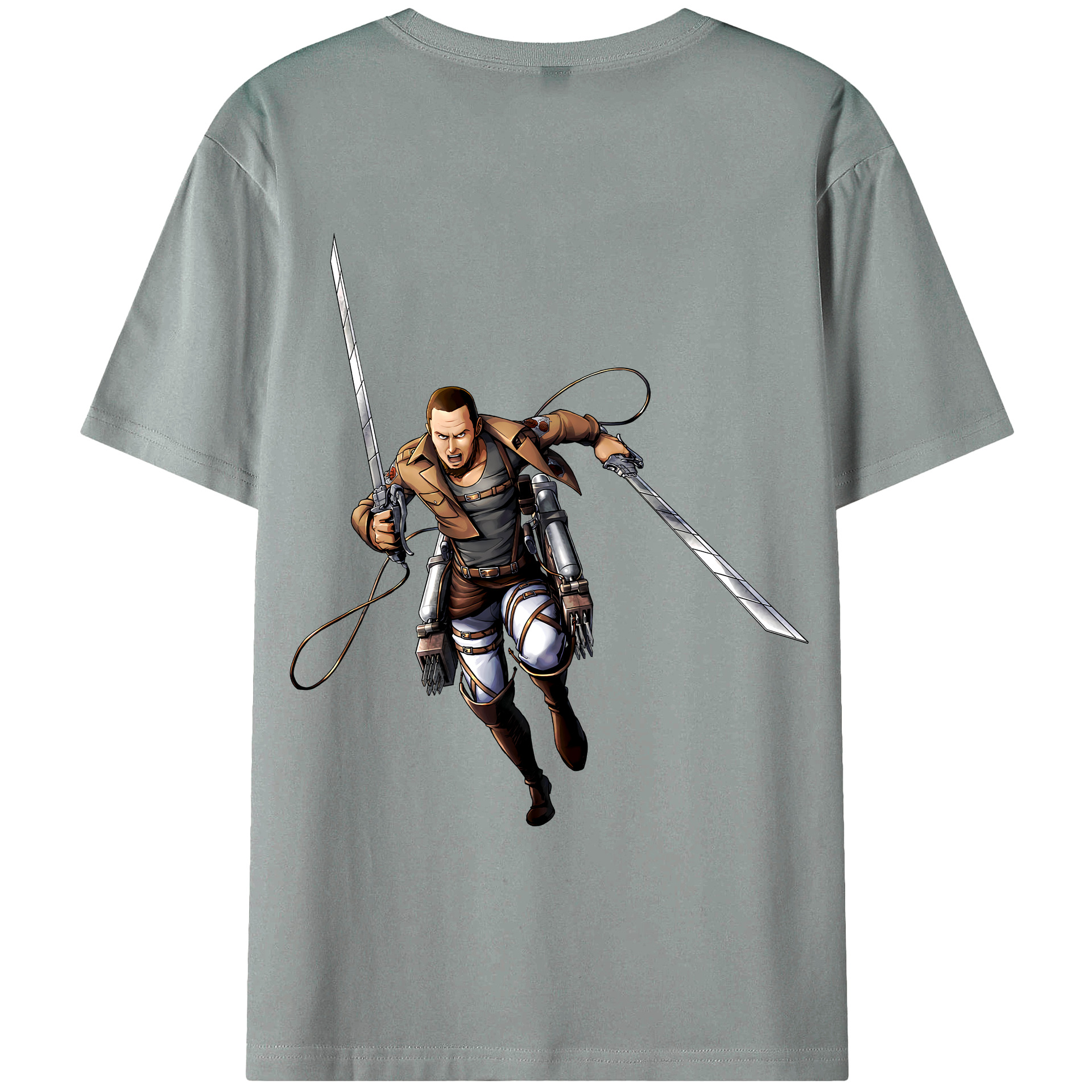（画像用） 進撃の巨人 Attack on Titan 綿100％ メンズ半袖Tシャツ（バックプリント） 通気性